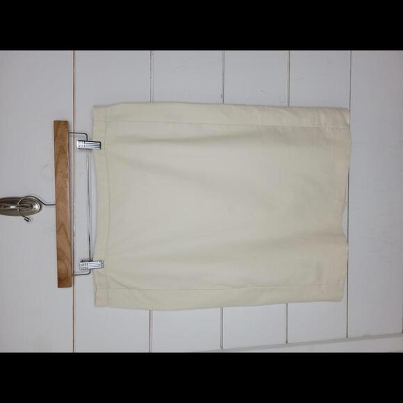 J Crew size 10 (?) Cream pencil knee length cotton skirt - Picture 1 of 6